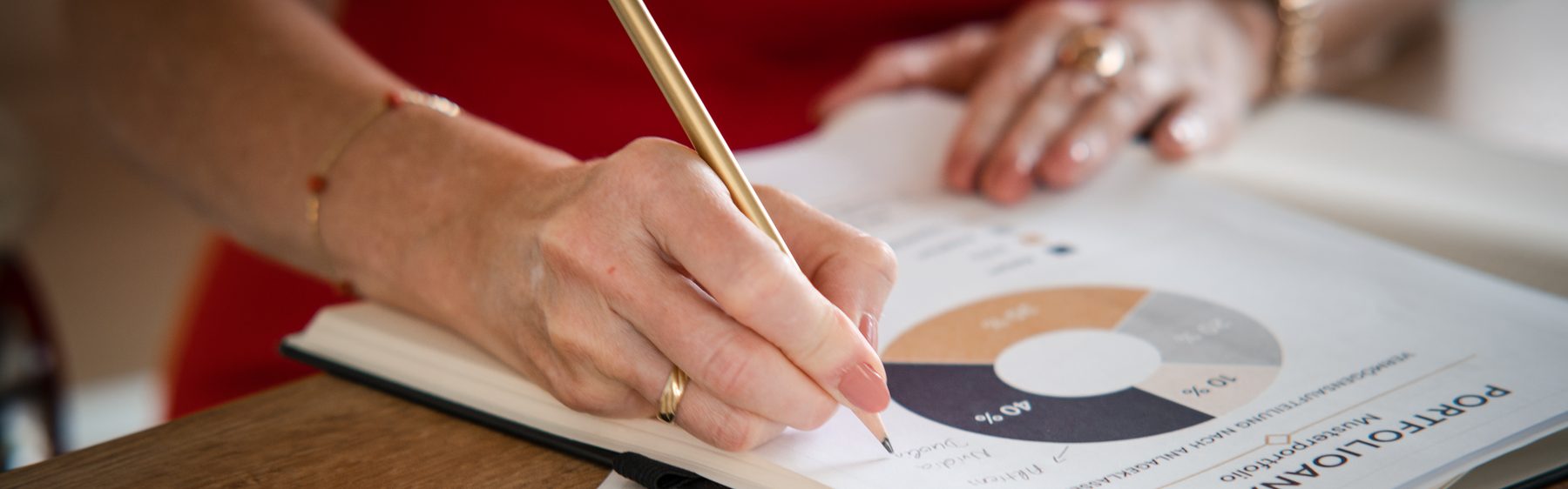 Monika Lackner analysiert ein Musterportfolio